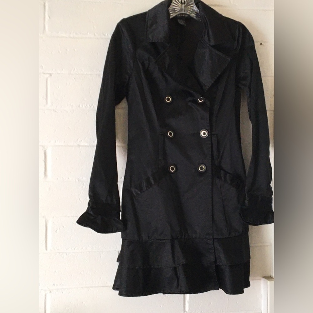 Rampage Elegant Black Double-Breasted Women's Coat - Picture 6 of 14